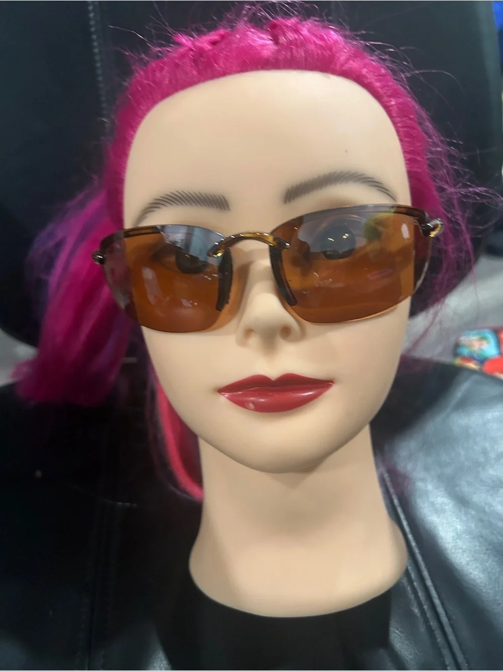 Brown Tinted Rimless Sunglasses - Women Accessories